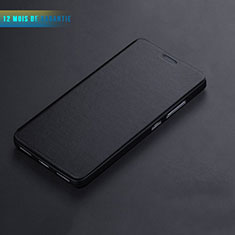 Carcasa de Cuero Cartera con Soporte L01 para Huawei Honor 7 Dual SIM Negro