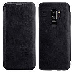 Carcasa de Cuero Cartera con Soporte L01 para Samsung Galaxy S9 Plus Negro