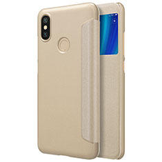 Carcasa de Cuero Cartera con Soporte L01 para Xiaomi Mi 6X Oro