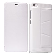 Carcasa de Cuero Cartera con Soporte L01 para Xiaomi Mi Note Blanco