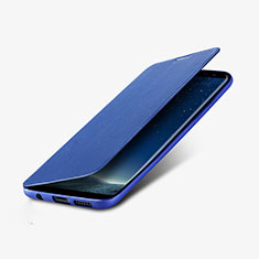Carcasa de Cuero Cartera con Soporte L02 para Samsung Galaxy S8 Azul