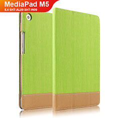 Carcasa de Cuero Cartera con Soporte L04 para Huawei MediaPad M5 8.4 SHT-AL09 SHT-W09 Verde