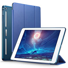 Carcasa de Cuero Cartera con Soporte L05 para Apple iPad Mini 2 Azul