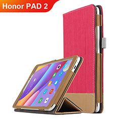 Carcasa de Cuero Cartera con Soporte L05 para Huawei Honor Pad 2 Rojo