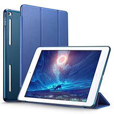 Carcasa de Cuero Cartera con Soporte L06 para Apple iPad Mini 4 Azul