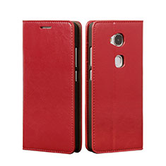 Carcasa de Cuero Cartera con Soporte para Huawei GR5 Rojo