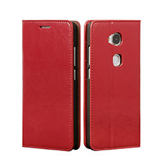 Carcasa de Cuero Cartera con Soporte para Huawei Honor Play 5X Rojo