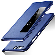 Carcasa de Cuero Cartera con Soporte para Huawei P10 Azul