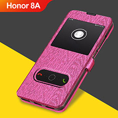 Carcasa de Cuero Cartera con Soporte para Huawei Y6 Prime (2019) Rosa Roja