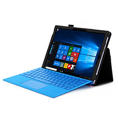 Carcasa de Cuero Cartera con Soporte para Microsoft Surface Pro 3 Negro