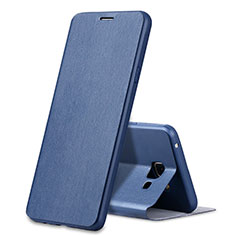 Carcasa de Cuero Cartera con Soporte para Samsung Galaxy A7 (2016) A7100 Azul