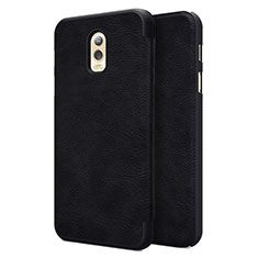 Carcasa de Cuero Cartera con Soporte para Samsung Galaxy C8 C710F Negro