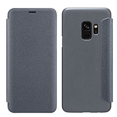 Carcasa de Cuero Cartera con Soporte S01 para Samsung Galaxy S9 Negro