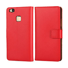 Carcasa de Cuero Cartera para Huawei P9 Lite Rojo