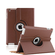 Carcasa de Cuero Giratoria con Soporte para Apple iPad 4 Marron