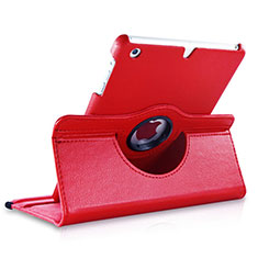 Carcasa de Cuero Giratoria con Soporte para Apple iPad Mini 3 Rojo