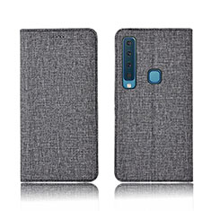 Carcasa de pano Cartera con Soporte Carcasa para Samsung Galaxy A9 (2018) A920 Gris