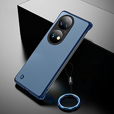 Carcasa Dura Cristal Plastico Funda Rigida Sin Marco Transparente H01 para Huawei P50e Azul