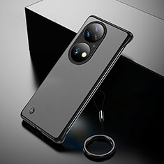Carcasa Dura Cristal Plastico Funda Rigida Sin Marco Transparente H01 para Huawei P50e Negro