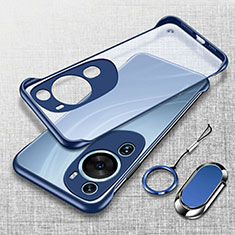 Carcasa Dura Cristal Plastico Funda Rigida Sin Marco Transparente H01 para Huawei P60 Art Azul