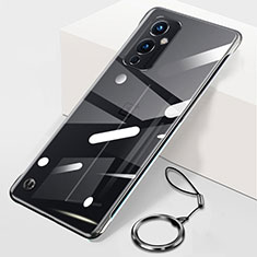 Carcasa Dura Cristal Plastico Funda Rigida Sin Marco Transparente H01 para OnePlus 9 5G Negro