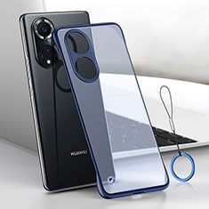 Carcasa Dura Cristal Plastico Funda Rigida Sin Marco Transparente H02 para Huawei Honor 50 Pro 5G Azul