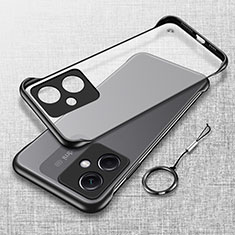 Carcasa Dura Cristal Plastico Funda Rigida Sin Marco Transparente H02 para Xiaomi Redmi Note 12R Pro 5G Negro