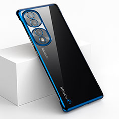 Carcasa Dura Cristal Plastico Funda Rigida Sin Marco Transparente H03 para Huawei Honor 70 Pro 5G Azul