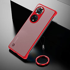 Carcasa Dura Cristal Plastico Funda Rigida Sin Marco Transparente H03 para Huawei Nova 9 Pro Rojo