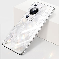Carcasa Dura Cristal Plastico Funda Rigida Sin Marco Transparente H03 para Huawei P60 Plata