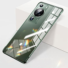 Carcasa Dura Cristal Plastico Funda Rigida Sin Marco Transparente H03 para Huawei P60 Pro Verde