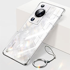 Carcasa Dura Cristal Plastico Funda Rigida Sin Marco Transparente para Huawei P60 Plata