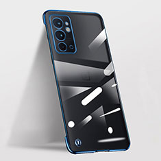 Carcasa Dura Cristal Plastico Funda Rigida Sin Marco Transparente para OnePlus 9RT 5G Azul