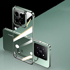 Carcasa Dura Cristal Plastico Funda Rigida Sin Marco Transparente para Xiaomi Mi 14 Pro 5G Verde