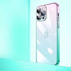 Carcasa Dura Cristal Plastico Funda Rigida Transparente Gradiente QC1 para Apple iPhone 15 Pro Max Vistoso