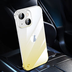 Carcasa Dura Cristal Plastico Funda Rigida Transparente Gradiente QC2 para Apple iPhone 14 Amarillo
