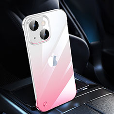 Carcasa Dura Cristal Plastico Funda Rigida Transparente Gradiente QC2 para Apple iPhone 14 Rosa