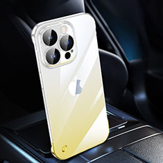 Carcasa Dura Cristal Plastico Funda Rigida Transparente Gradiente QC2 para Apple iPhone 15 Pro Amarillo