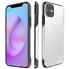 Carcasa Dura Cristal Plastico Funda Rigida Transparente H01 para Apple iPhone 11 Negro
