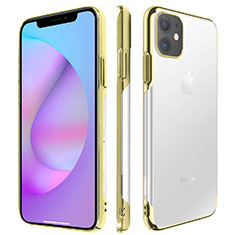 Carcasa Dura Cristal Plastico Funda Rigida Transparente H01 para Apple iPhone 11 Oro