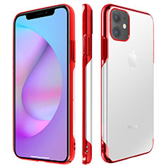 Carcasa Dura Cristal Plastico Funda Rigida Transparente H01 para Apple iPhone 11 Rojo