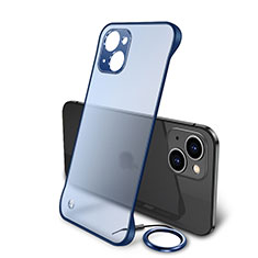 Carcasa Dura Cristal Plastico Funda Rigida Transparente H01 para Apple iPhone 13 Mini Azul