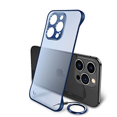 Carcasa Dura Cristal Plastico Funda Rigida Transparente H01 para Apple iPhone 13 Pro Azul