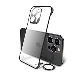Carcasa Dura Cristal Plastico Funda Rigida Transparente H01 para Apple iPhone 13 Pro Max Negro