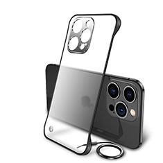 Carcasa Dura Cristal Plastico Funda Rigida Transparente H01 para Apple iPhone 14 Pro Max Negro