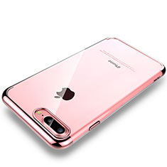 Carcasa Dura Cristal Plastico Funda Rigida Transparente H01 para Apple iPhone 8 Plus Oro Rosa