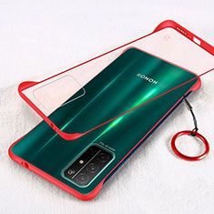 Carcasa Dura Cristal Plastico Funda Rigida Transparente H01 para Huawei Honor 30S Rojo