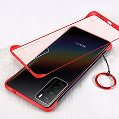 Carcasa Dura Cristal Plastico Funda Rigida Transparente H01 para Huawei Honor Play4 5G Rojo