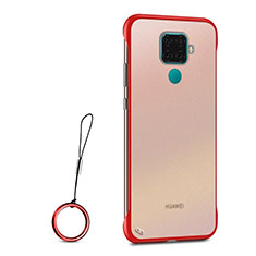 Carcasa Dura Cristal Plastico Funda Rigida Transparente H01 para Huawei Nova 5i Pro Rojo