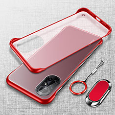 Carcasa Dura Cristal Plastico Funda Rigida Transparente H01 para Huawei Nova 8 Pro 5G Rojo